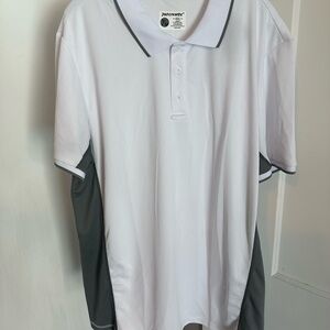 NEW Men's White and Gray Polo Shirt men’s four extra large